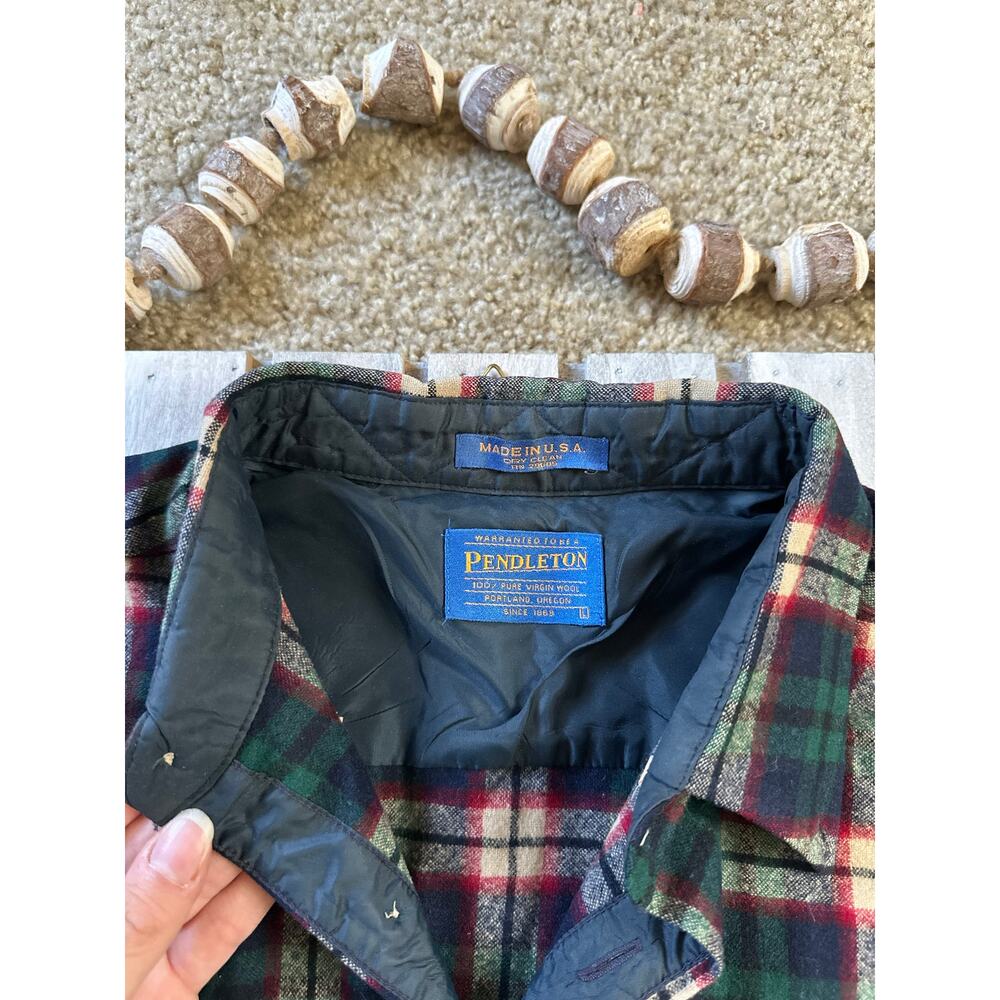 Pendleton Plaid Flannel Wool Button Down Shirt - image 4